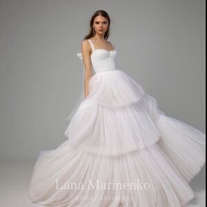 Elegant White Layered Gown wedding dress